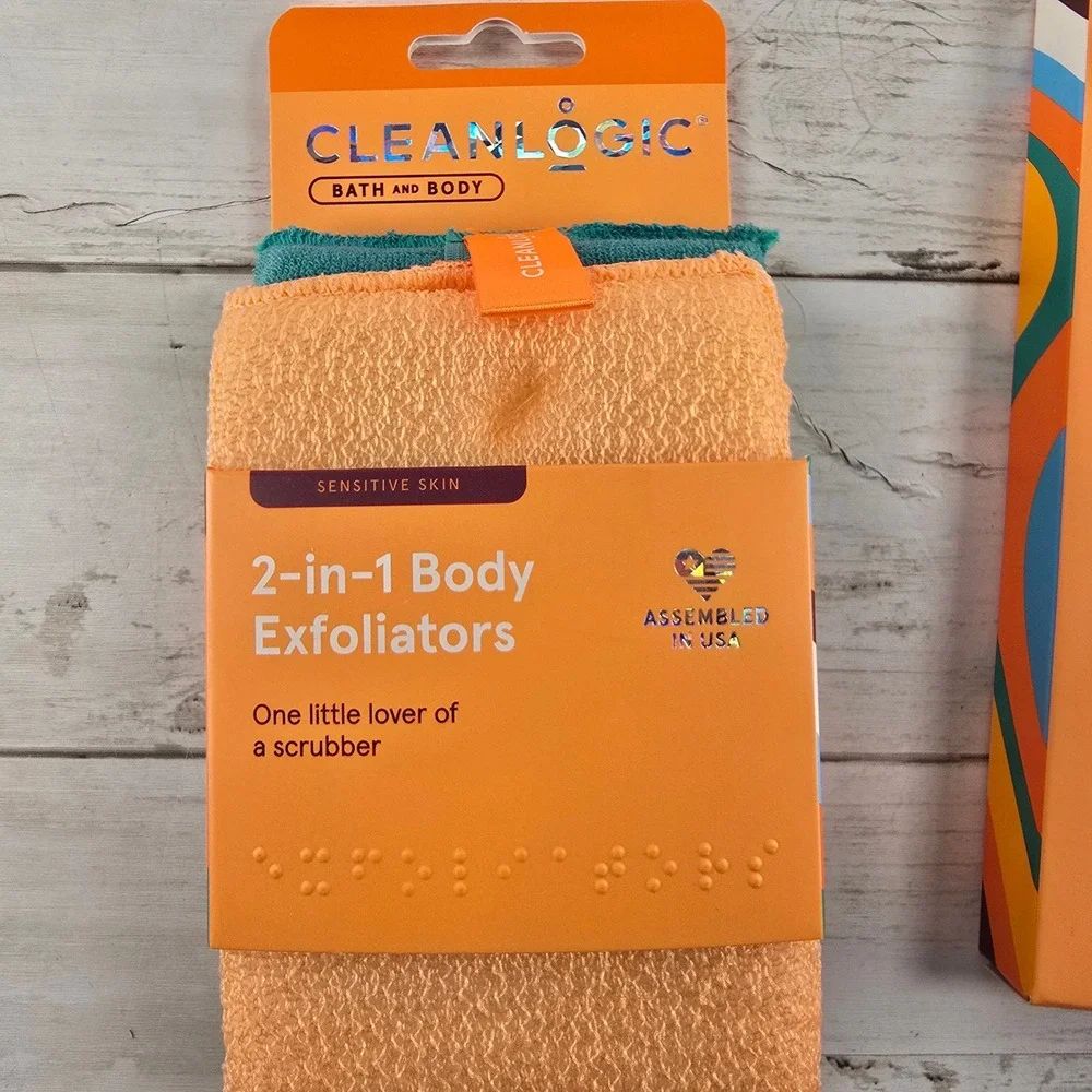 NEW Cleanlogic Sensitive Skin Body Exfoliators & Makeup Removing Facial Buffers‎